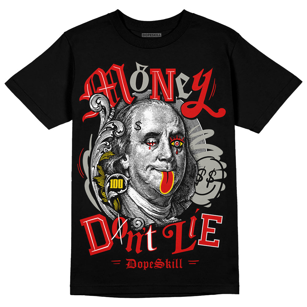 Jordan 3 Retro Fire Red DopeSkill T-Shirt Money Don't Lie Graphic Streetwear - Black