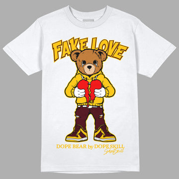 Dunk Yellow Bordeaux DopeSkill T-Shirt Fake Love Graphic Streetwear - White