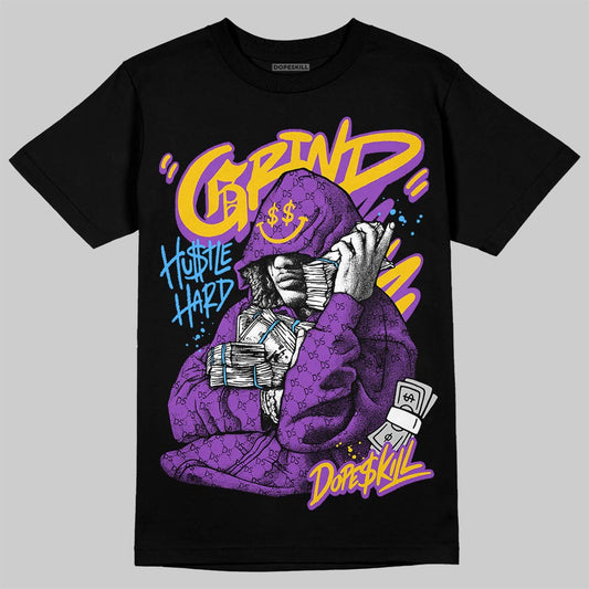 Purple Sneakers DopeSkill T-Shirt Grind Pray Graphic Streetwear - Black