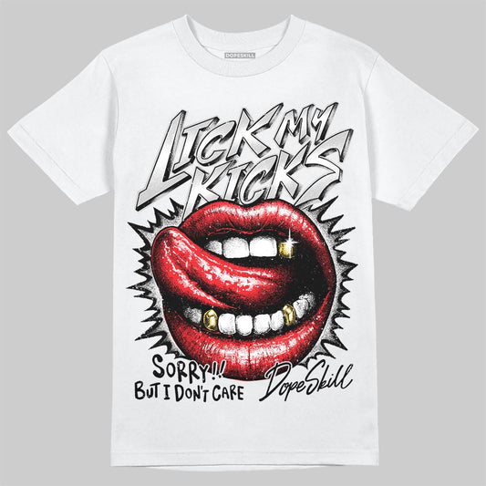Air Foamposite One 'Triple White' DopeSkill T-Shirt Lick My Kicks Graphic Streetwear - White
