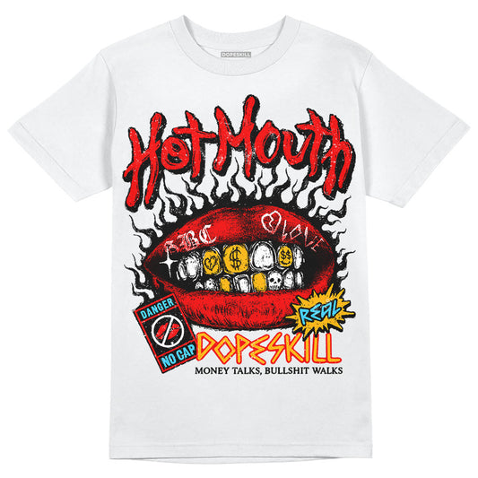 Red Sneakers DopeSkill T-Shirt Hot Mouth Graphic Streetwear - White