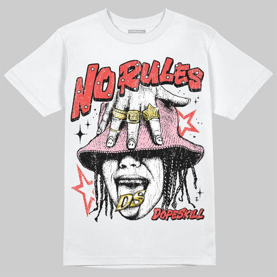 Red Sneakers DopeSkill T-Shirt No Rules Graphic Streetwear - White