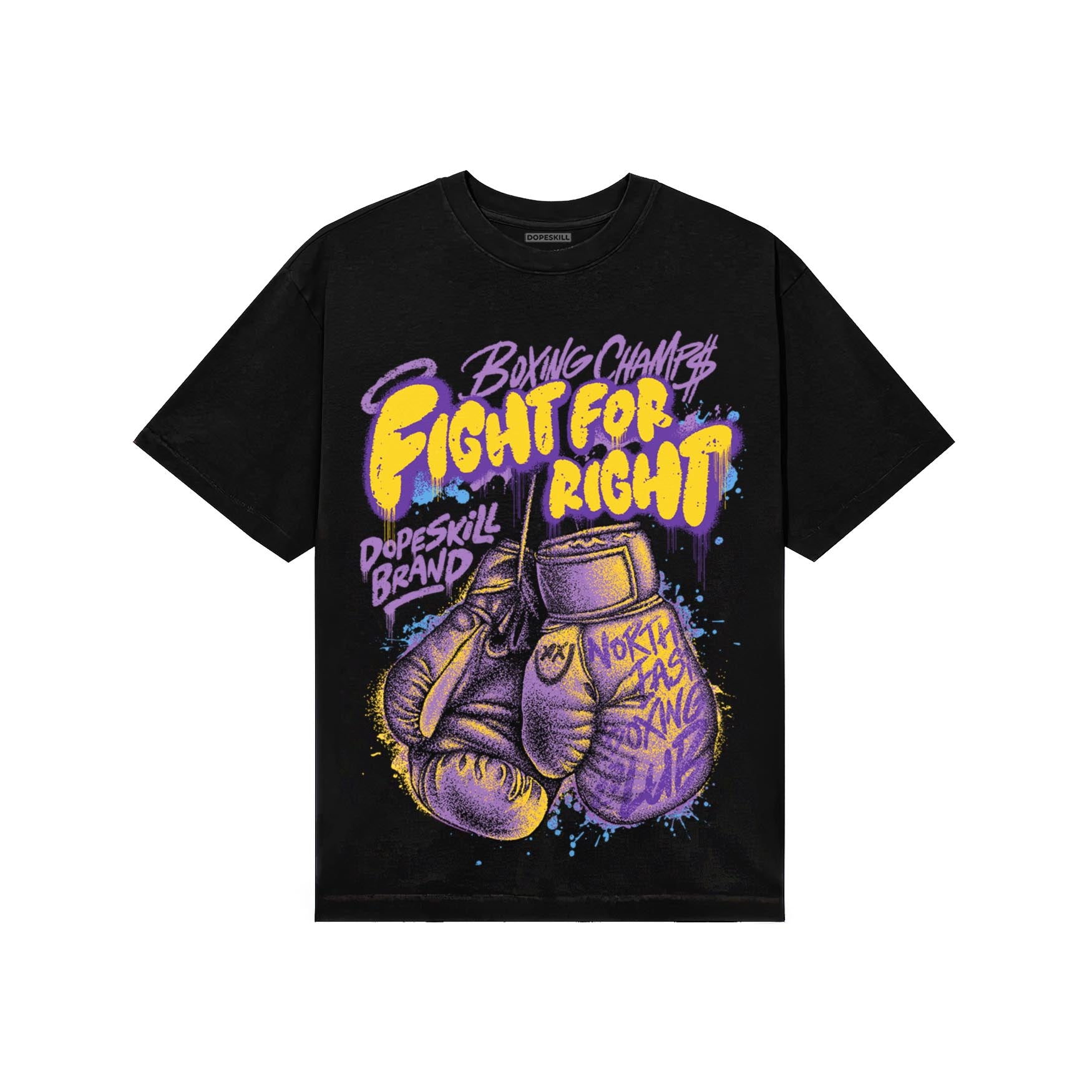 PURPLE Sneakers DopeSkill T-Shirt Fight For Right Graphic Streetwear - black