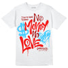 Red Sneakers DopeSkill T-Shirt No Money No Love Typo Graphic Streetwear - White