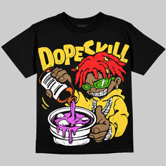 Jordan 4 Thunder DopeSkill T-Shirt Pour Up Graphic Streetwear - Black