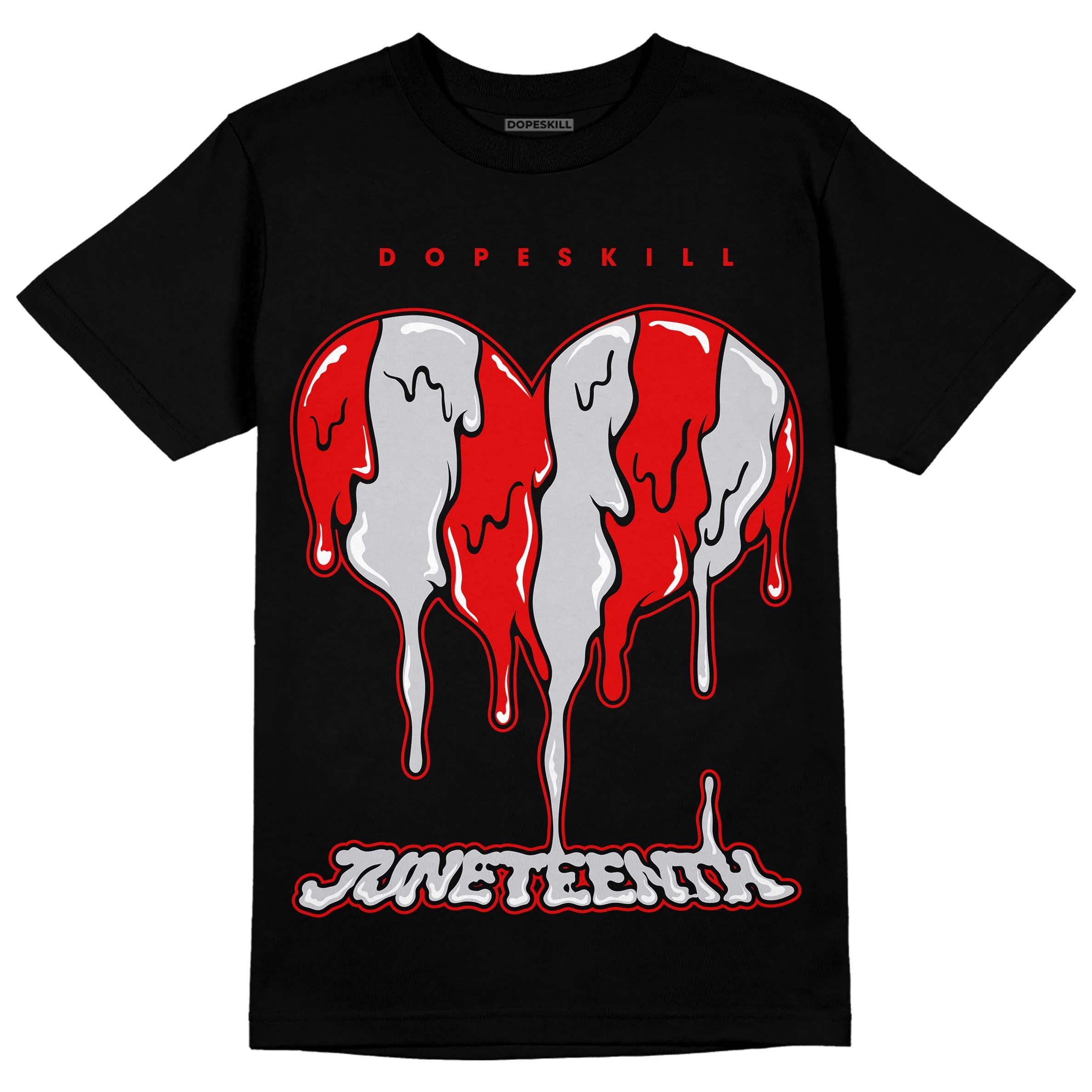 Black Cement 2s DopeSkill T-Shirt Juneteenth Heart Graphic – DOPESKILL®