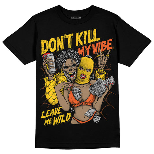 Yellow Sneakers DopeSkill T-Shirt Don't Kill My Vibe Graphic Streetwear - Black