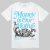 Jordan 11 Retro Gamma Blue (2025) DopeSkill T-Shirt Money Is Our Motive Typo Graphic Streetwear - White