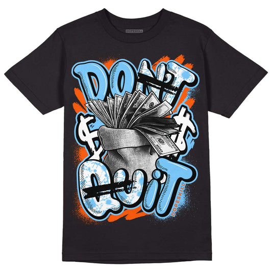 Dunk Low Futura University Blue DopeSkill T-Shirt Don't Quit Graphic Streetwear - Black