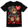 Jordan 3 Retro Fire Red DopeSkill T-Shirt Broken Bear Graphic Streetwear - Black