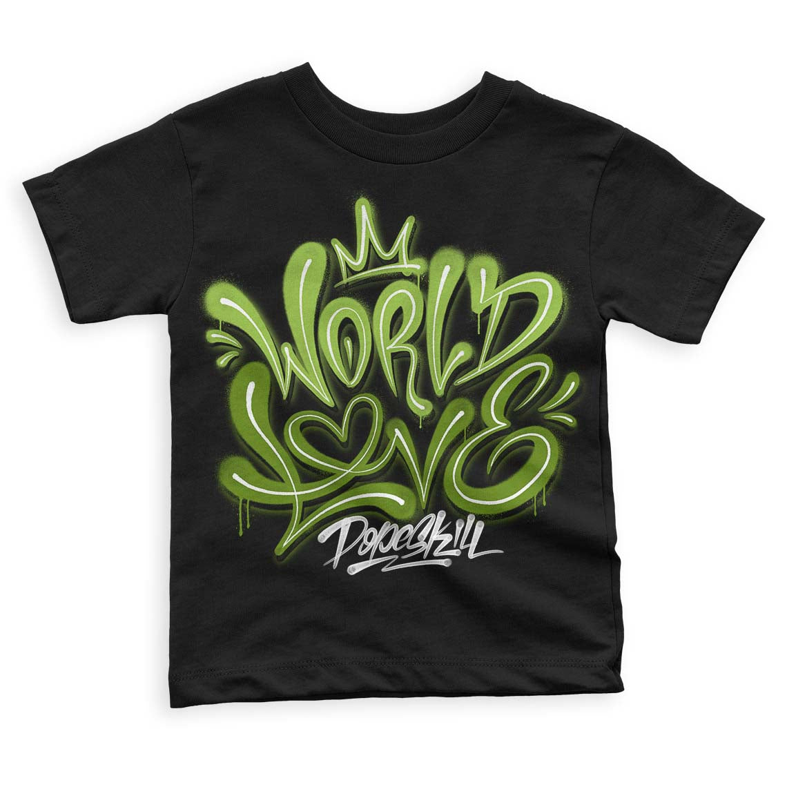 Dunk Low 'Chlorophyll' DopeSkill Toddler Kids T-shirt World Love Graphic Streetwear - Black