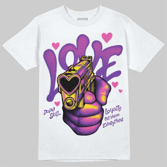 PURPLE Sneakers DopeSkill T-Shirt Love Shot Graphic Streetwear - White