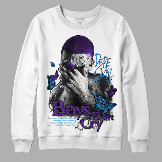 Jordan 3 Dark Iris DopeSkill Sweatshirt Boys Don't Cry Graphic Streetwear - White