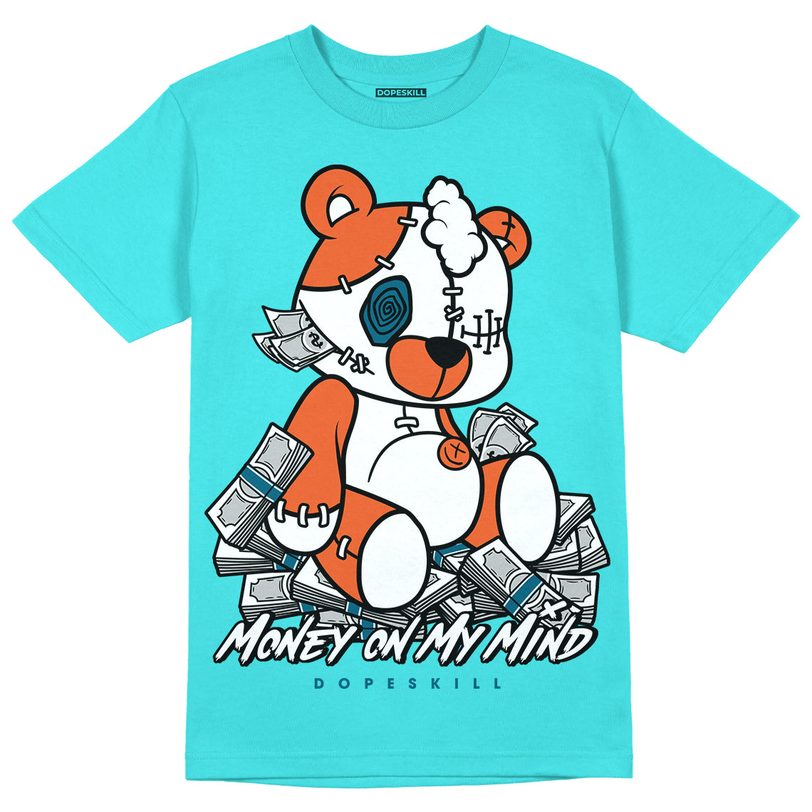 Dunk Low “Miami Dolphins” DopeSkill Tahiti Blue T-shirt MOMM Bear Graphic Streetwear