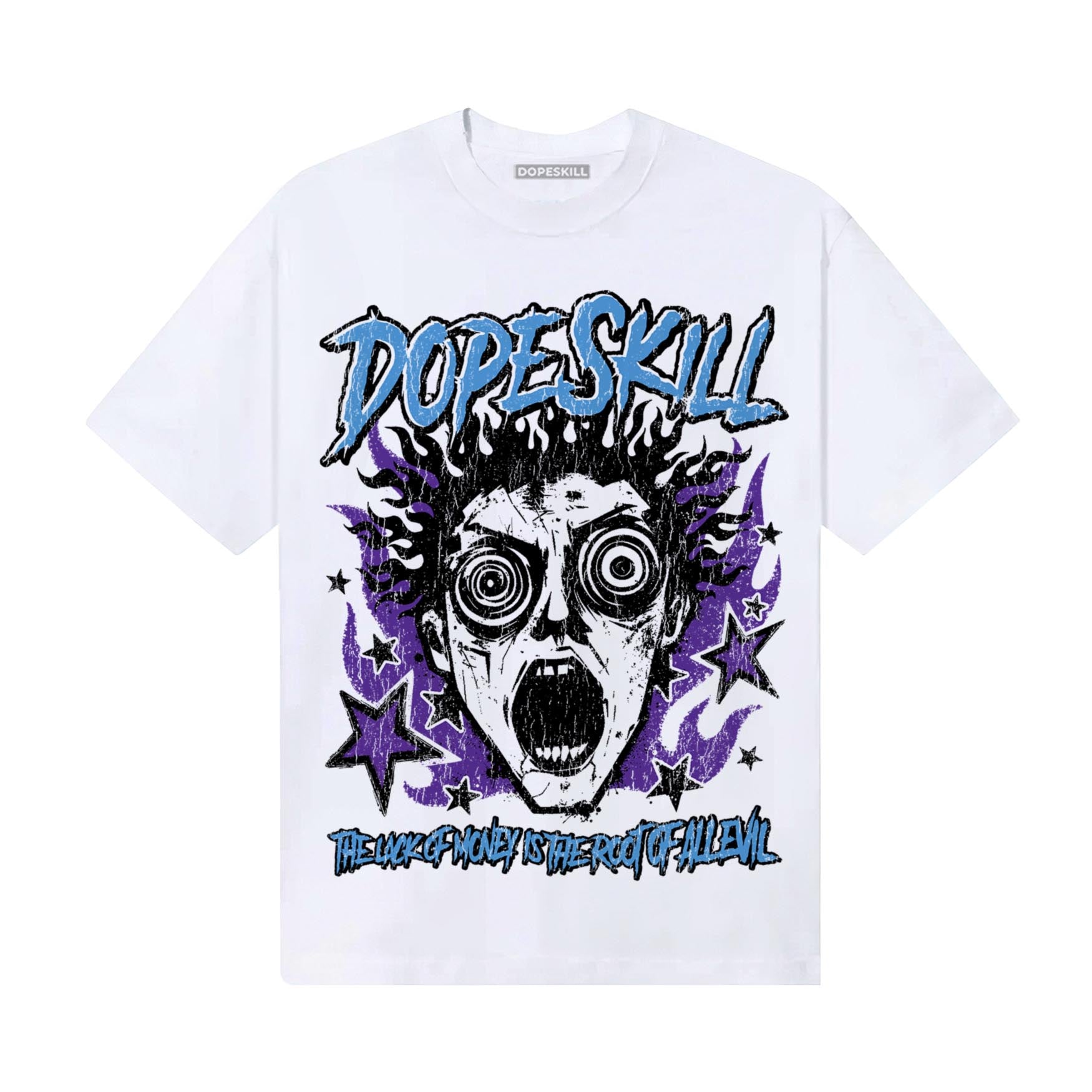 PURPLE Sneakers DopeSkill T-Shirt Root of Evil Graphic Streetwear - White 