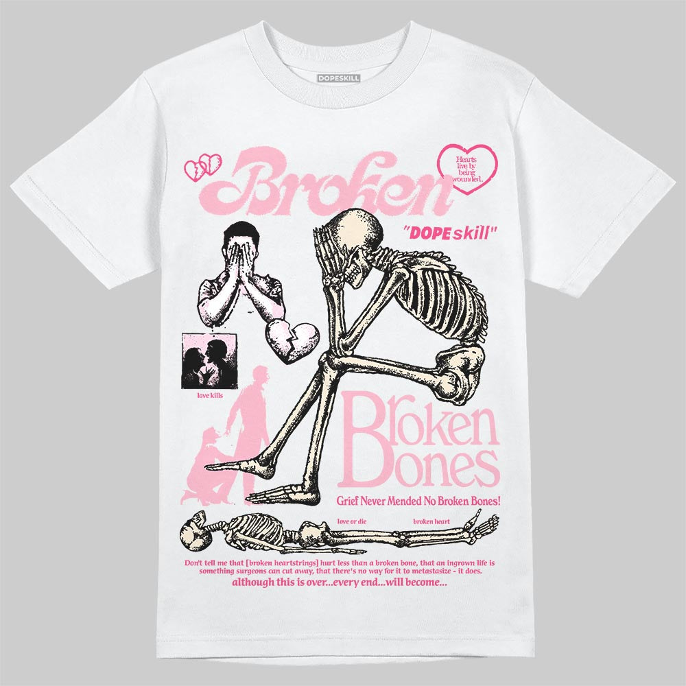 Jordan 4 "Iced Carmine" DopeSkill T-Shirt Broken Bones Graphic Streetwear - White