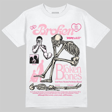 Jordan 4 "Iced Carmine" DopeSkill T-Shirt Broken Bones Graphic Streetwear - White