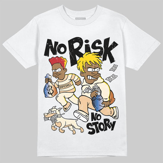 Jordan 17 Retro Low SP Infinite Archives DopeSkill T-Shirt No Risk No Story Graphic Streetwear - White