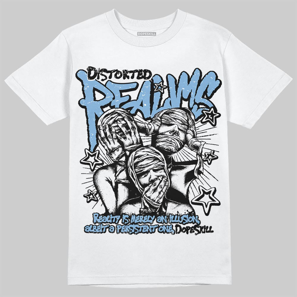 Jordan 9 Powder Blue DopeSkill T-Shirt Distorted Realms Graphic Streetwear - White