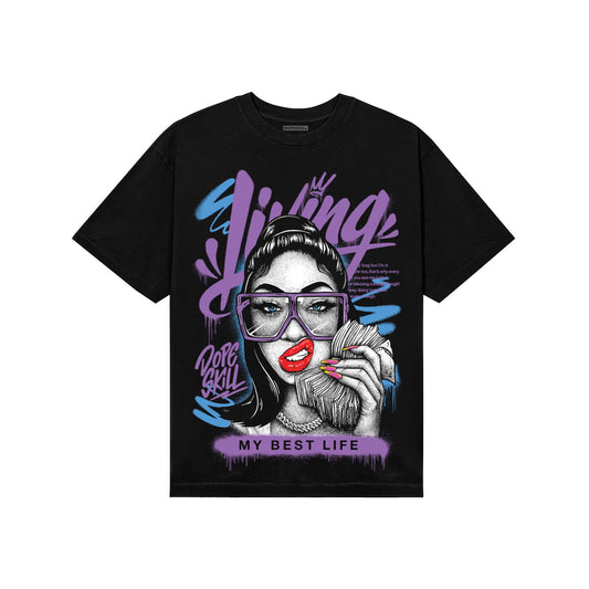 PURPLE Sneakers DopeSkill T-Shirt Living My Best Life Graphic Streetwear - black