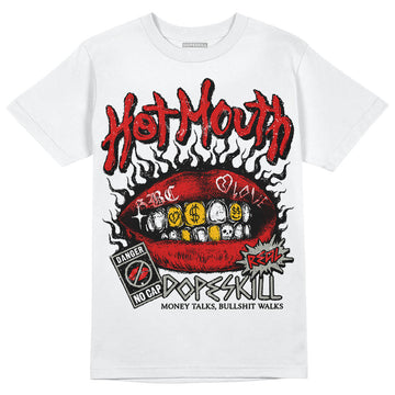 Jordan 3 Retro Fire Red DopeSkill T-Shirt Hot Mouth Graphic Streetwear - White