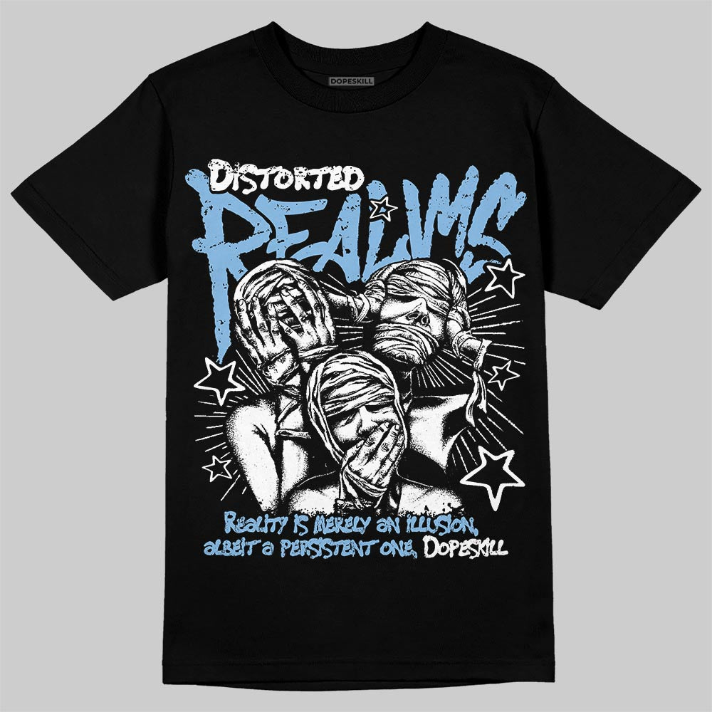 Jordan 9 Powder Blue DopeSkill T-Shirt Distorted Realms Graphic Streetwear - Black