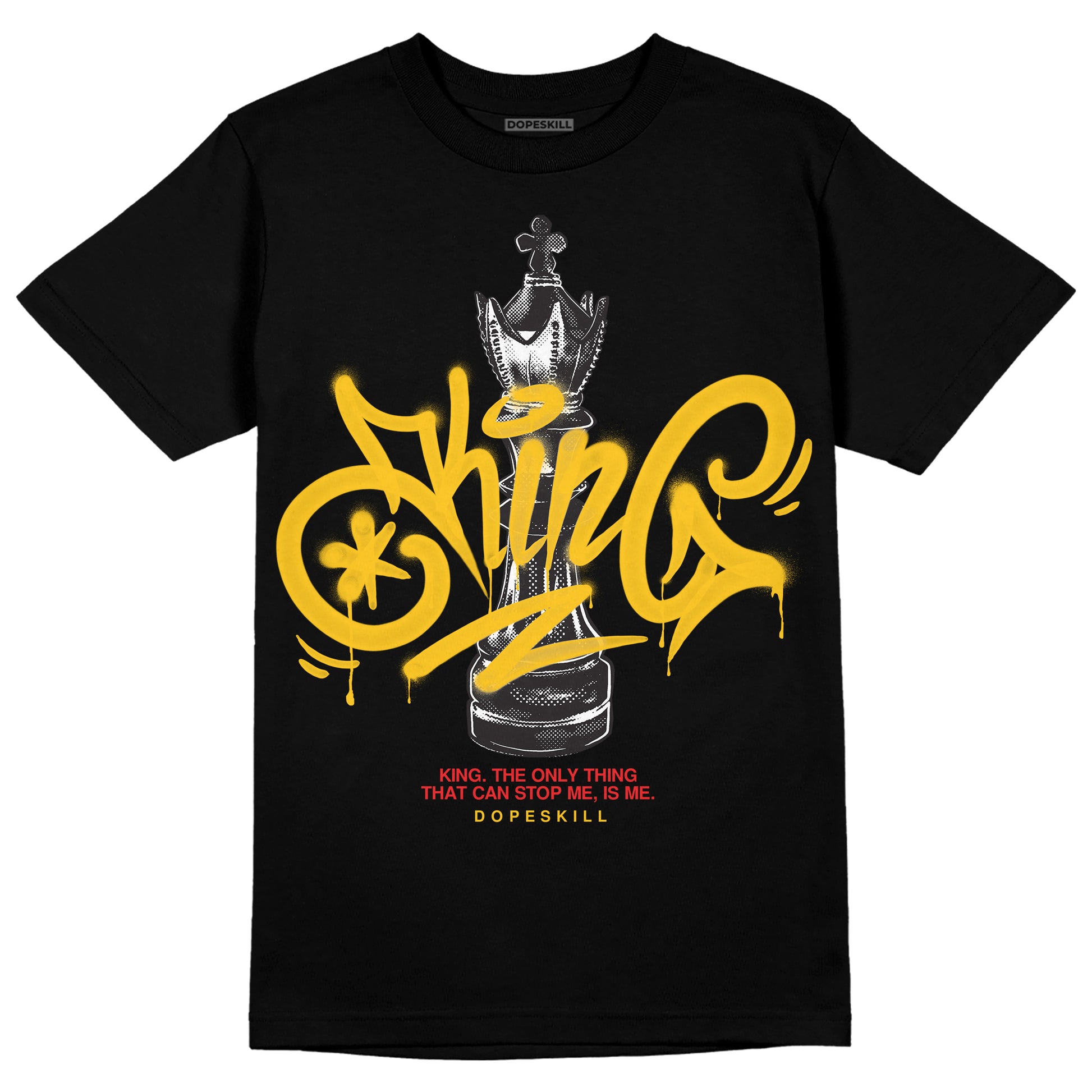 Yellow Sneakers DopeSkill T-Shirt King Chess Graphic Streetwear - Black