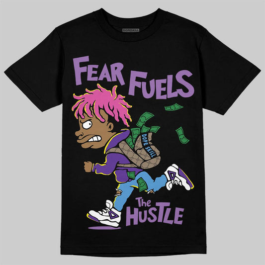 PURPLE Sneakers DopeSkill T-Shirt Fear Fuels The Hustle Graphic Streetwear - Black