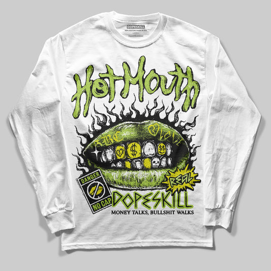 Jordan 13 Retro Bright Cactus DopeSkill Long Sleeve T-Shirt Hot Mouth Graphic Streetwear - White