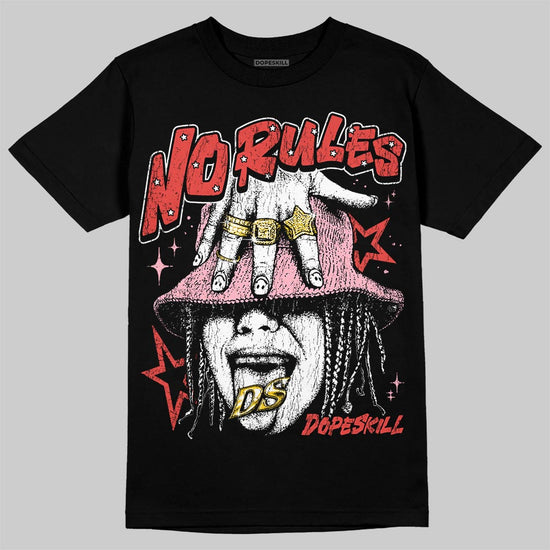Red Sneakers DopeSkill T-Shirt No Rules Graphic Streetwear - black