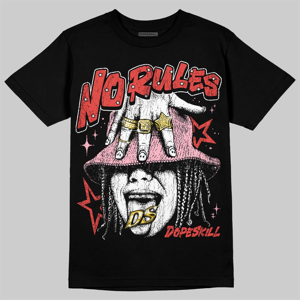 Red Sneakers DopeSkill T-Shirt No Rules Graphic Streetwear - black
