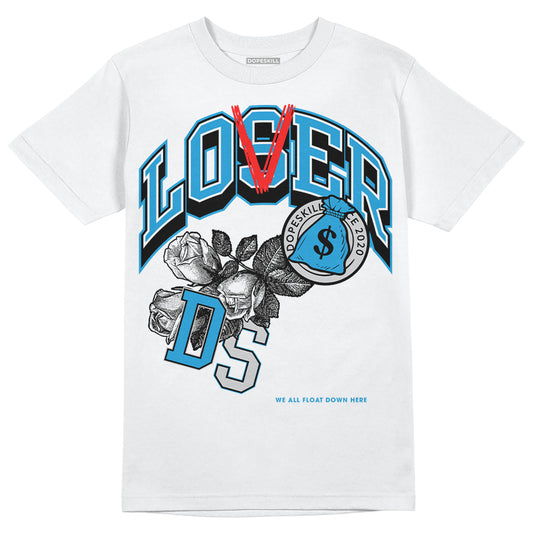 Jordan 4 Retro Military Blue DopeSkill T-Shirt Loser Lover Graphic Streetwear - White