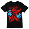 Red Sneakers DopeSkill T-Shirt No Money No Love Typo Graphic Streetwear - Black