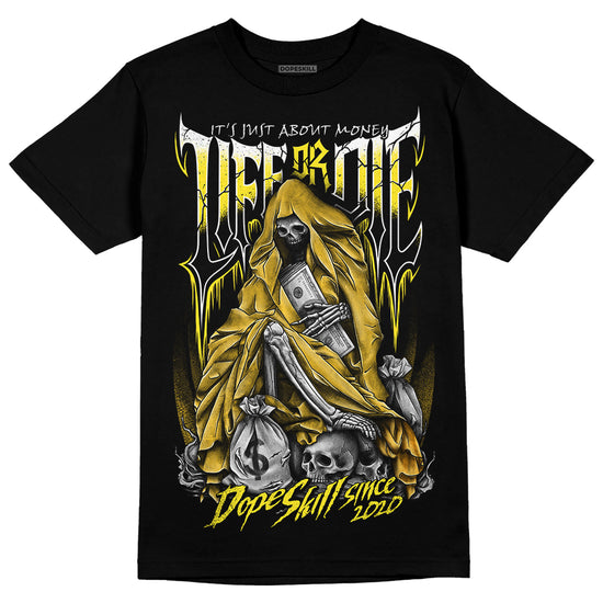 Jordan 4 Retro “Vivid Sulfur” DopeSkill T-Shirt Life or Die Graphic Streetwear - Black 