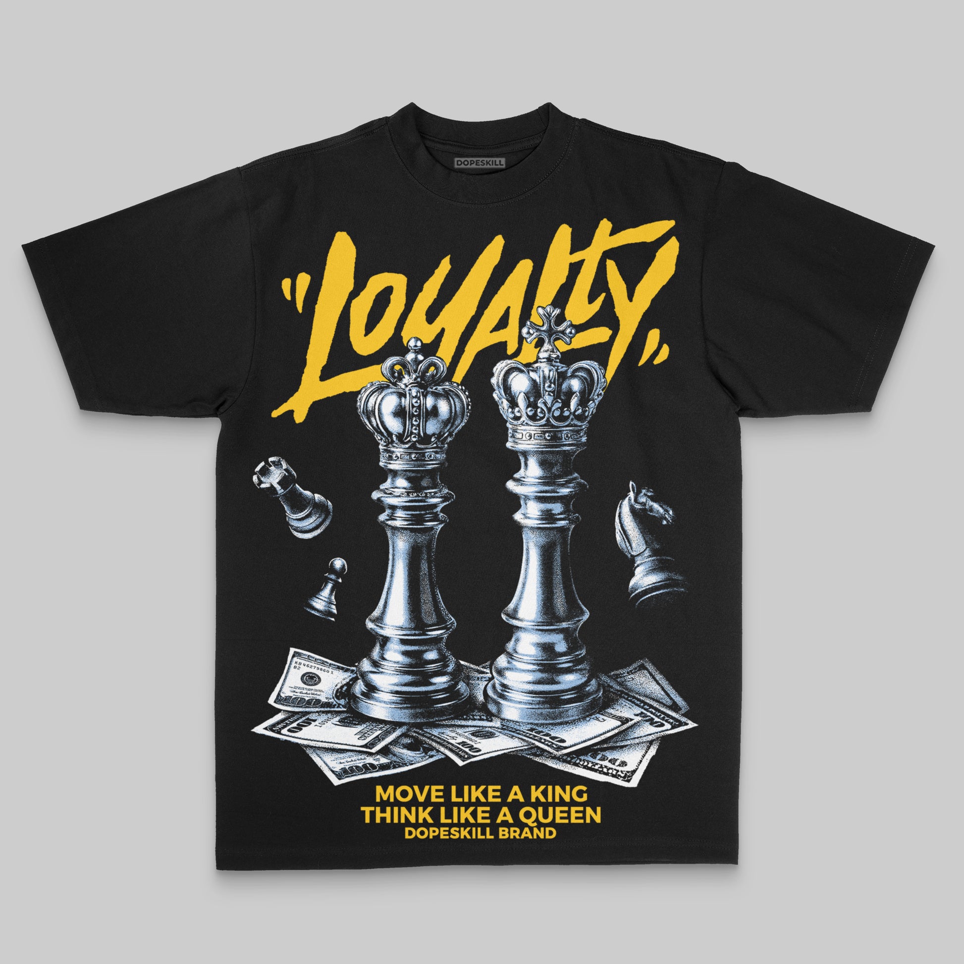 Yellow Sneakers Oversize Print 'Loyalty' DopeSkill Graphic T-shirt Streetwear - Black