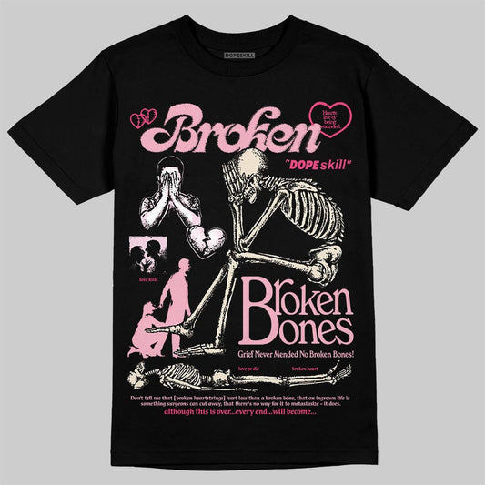 Jordan 4 "Iced Carmine" DopeSkill T-Shirt Broken Bones Graphic Streetwear - black