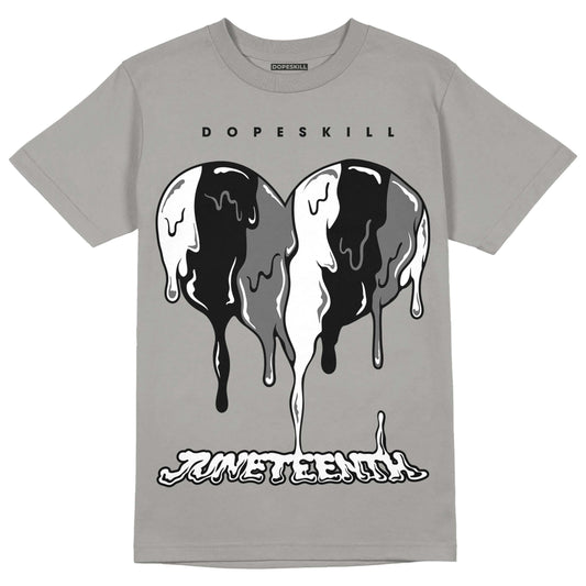 Grey Sneakers DopeSkill Grey T-shirt Juneteenth Heart Graphic Streetwear