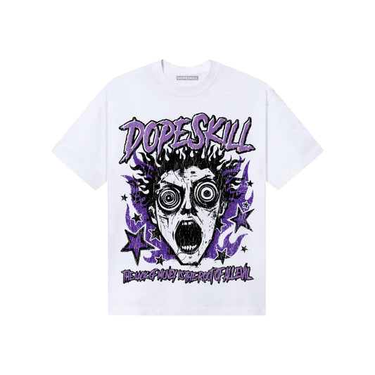 PURPLE Sneakers DopeSkill T-Shirt Root of Evil Graphic Streetwear - White