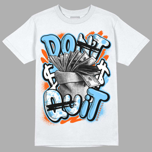 Dunk Low Futura University Blue DopeSkill T-Shirt Don't Quit Graphic Streetwear - White