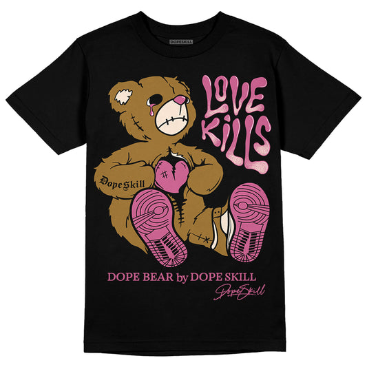 Dunk Low Just Do It “Bronzine/Playful Pink” DopeSkill T-Shirt Love Kills Graphic Streetwear - Black