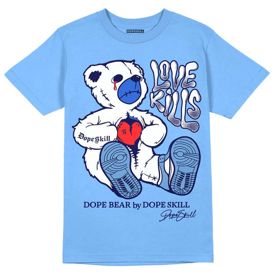 Dunk Low Retro White Polar Blue DopeSkill University Blue T-shirt Love Kills Graphic Streetwear