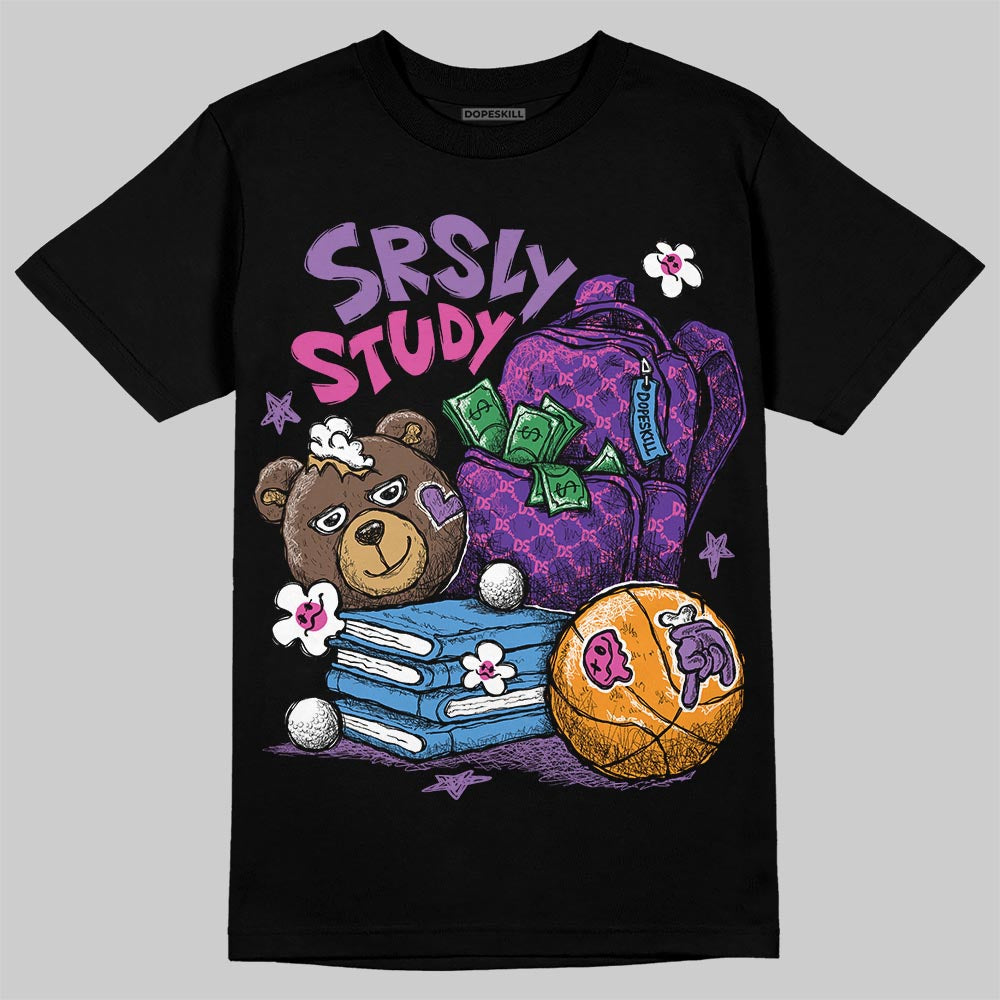PURPLE Sneakers DopeSkill T-Shirt SRSLY Study Graphic Streetwear - Black