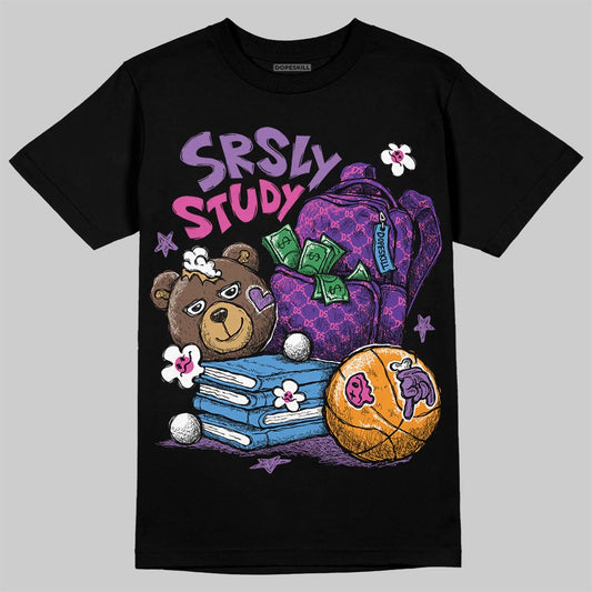 PURPLE Sneakers DopeSkill T-Shirt SRSLY Study Graphic Streetwear - Black
