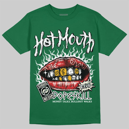 Jordan 13 GS “Pine Green” DopeSkill T-Shirt Hot Mouth Graphic Streetwear - Irish Green