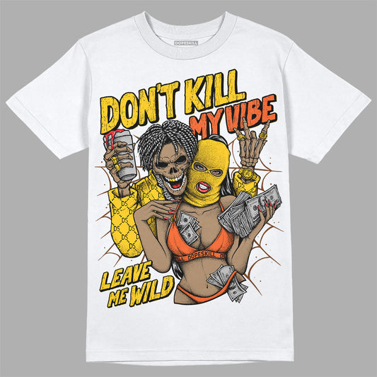 Yellow Sneakers DopeSkill T-Shirt Don't Kill My Vibe Graphic Streetwear - White 