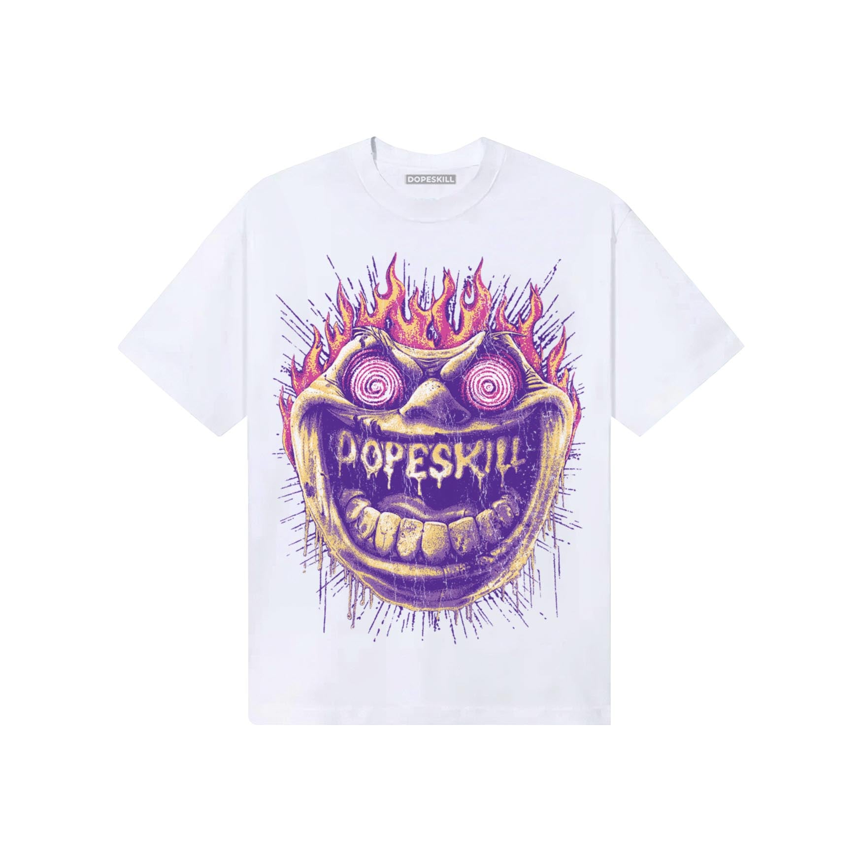 PURPLE Sneakers DopeSkill T-Shirt Hellfire Graphic Streetwear - White