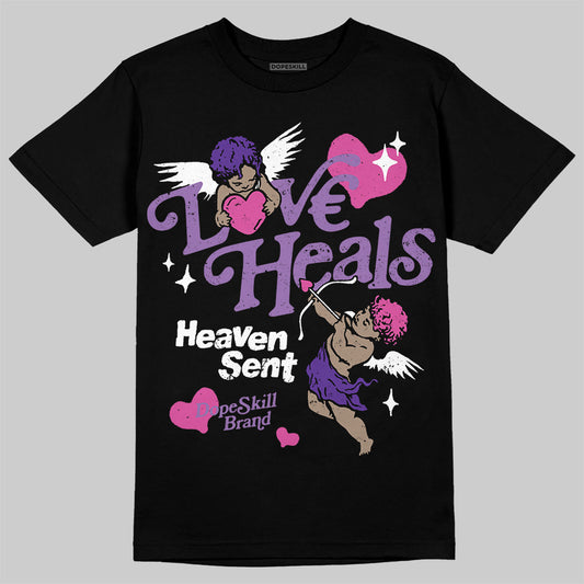 PURPLE Sneakers DopeSkill T-Shirt New Love Heals Graphic Streetwear - black