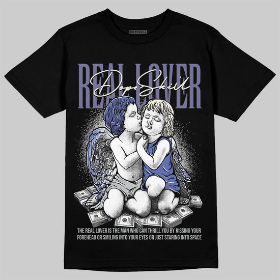 Air Max 90 x Patta Sapphire and Particle Grey DopeSkill T-Shirt Real Lover Graphic Streetwear - Black