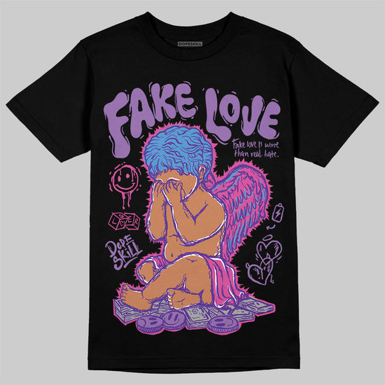 PURPLE Sneakers DopeSkill T-Shirt False Love Graphic Streetwear - Black