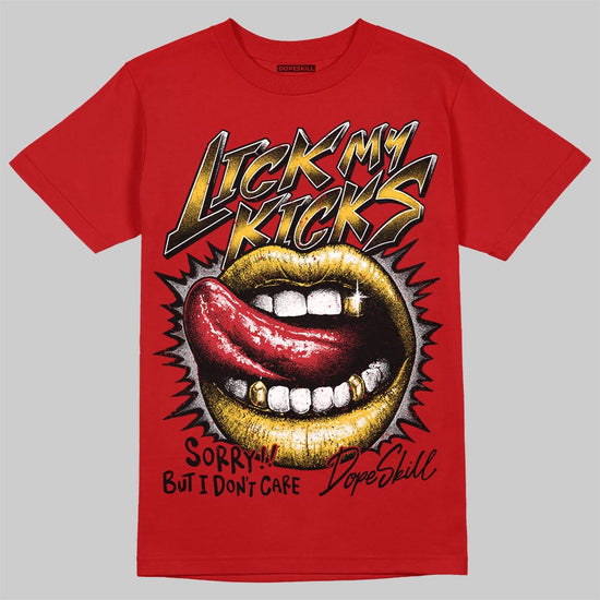 Jordan 14 Retro Ferrari (2025) DopeSkill T-Shirt Lick My Kicks Graphic Streetwear - Red